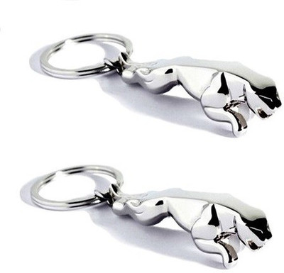 Ezone Jaguar pack of 2 Key Chain(Silver)
