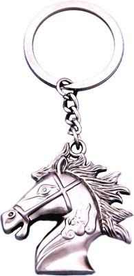 

Tech Fashion Horse Face Silver Metal Keyring -TF-328 Locking Key Chain(Silver)