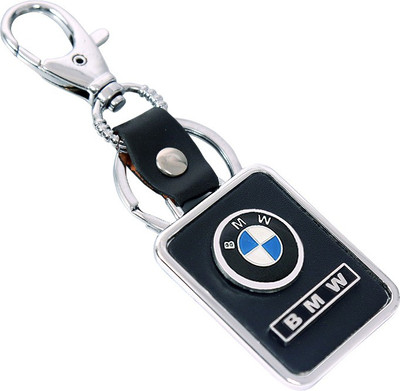 

U R God Hq Bmw Leather & Metal Square Car Logo Locking Key Chain(Black)