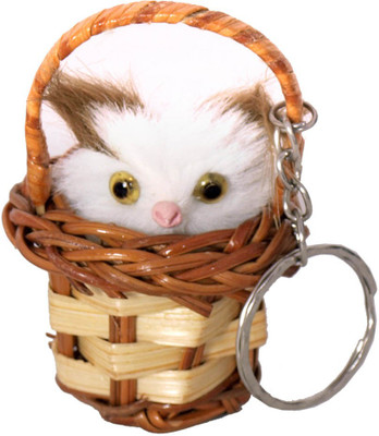 

CTW Cute Wooden Basket Cat Key Chain(Brown)