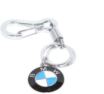 

Aura Imported Steel Spring Hook Double Ring BMW Locking Key Chain(Silver)