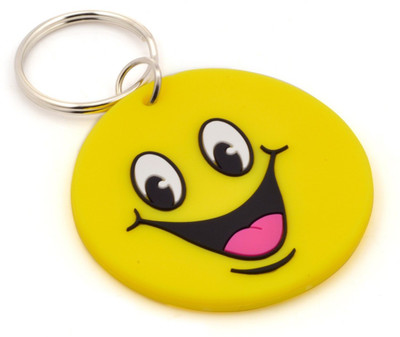

CTW Big Smiley Synthetic Rubber Key Chain(Yellow)