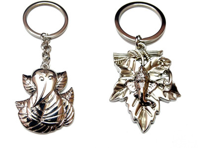 

City Choice Combo of Leaf Ganesha Key Chain(Silver)