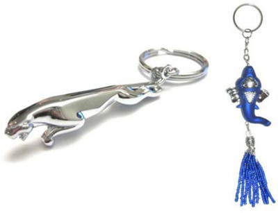 

Rashi Traders Jaguar + Hanging Ganesh Face Key Chain(Silver)