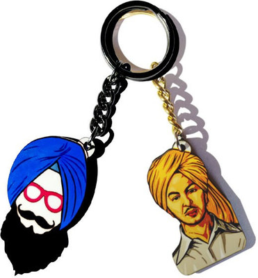 

MiiCreations Punjabi Singh Beard Key Chain(Blue, Gold)