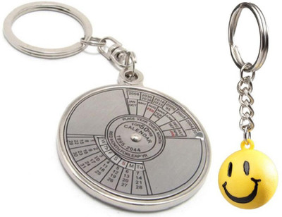 

Confident MVP315 Good Finishing 50 Years Calender And Non Metal Smily Ball Key Chain(Multicolor)