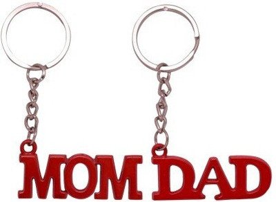 

Confident 02 Set of 2 red color MOM AND DAD Metal Key Chain(Red)