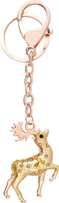 

Super Drool Studded Golden Deer Locking Key Chain(Gold)