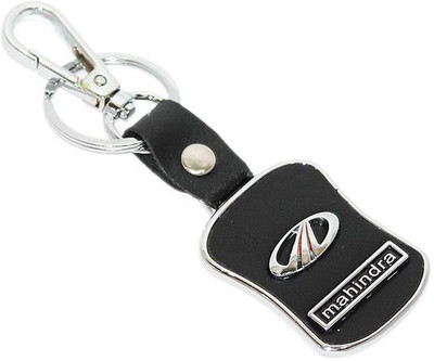 Aura Premium Quality Mahindra Locking Key Chain(Black, Silver)
