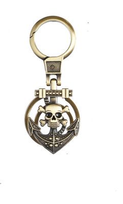 

Techpro Golden Colour Danger Skull Anchor Locking Key Chain(Multicolor)