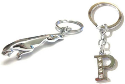 

Rashi Traders Jaguar + Alphabet P Key Chain(Silver)