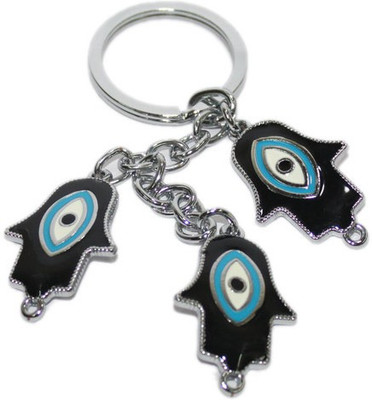 

Aura Feng Shui Evil Eye For Protection Metal Locking Key Chain(Silver, Grey)