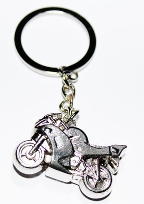 Hiyaa Racing Bike Metal Key Chain(Silver)