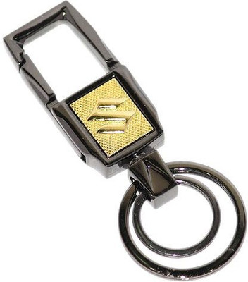 

Aura Imported Maruti Suzuki Cars Full Metal Locking Key Chain(Black, Gold)