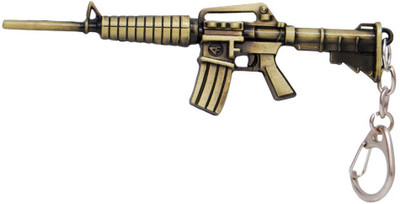 Dealfinity Expandables Assault Rifle Gun DKYCN1780 Locking Key Chain(Gold)