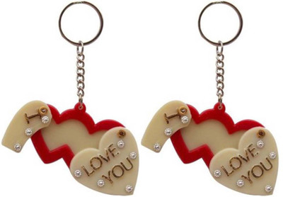 

Rashi Traders 2 I Love U Heart Frame Key Chain(Red)