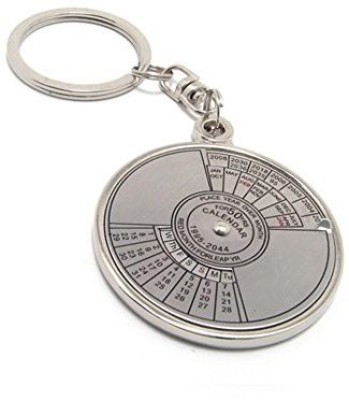 Everythig Imported Date Perpetual With Calendar Up-to 50 Years calendar Locking Key Chain(Silver)