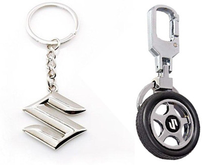 

City Choice Combo of 2 Pcs of Suzuki Locking Key Chain(Black, Silver)
