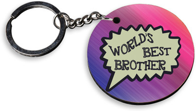 

Tied Ribbons Worlds Best Brother Wooden Circle Key Chain(Multicolor)