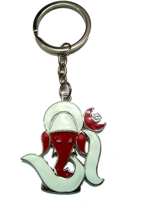 

City Choice Om Ganesha Key Chain(Red, Silver)