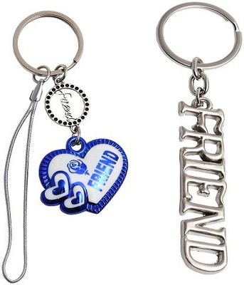 

Forty Creek Blue Friend Heart With Silver Friend Pack of 2 Key Chain(Multicolor)