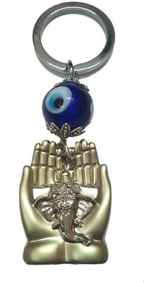 

City Choice Plam Ganesha With Evil Eye Key Chain(Blue, Silver)