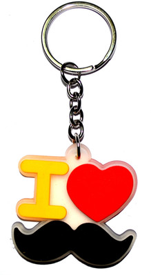 

Pin to Pen I love Mustach Rubber keychain Key Chain(Multicolor)
