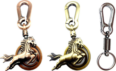 

City Choice Combo of 2 Horses with Spring hook Locking Key Chain(Multicolor)