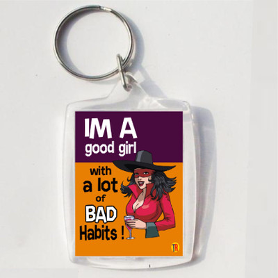 

Thoughtroad GOOD GIRL WITH BAD HABITS Key Chain(Multicolor)