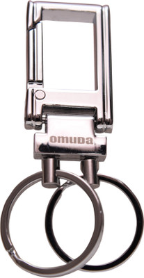 

Dealfinity Omuda Metallic Double Ring DKYCN1461 Locking Key Chain(Silver)