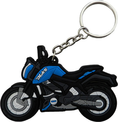 

Techpro RUBBER WITH DUKE SINGLE SIDED BIKE DESIGN IN LIGHT BLUE Locking Key Chain(Multicolor)
