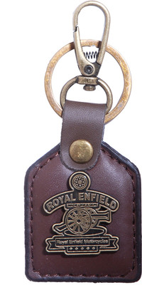 

Zeroza Royal Enfield Leather Metal RE28 Locking Key Chain(Brown)