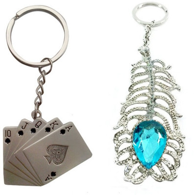 

Confident MVP254 Playing Cards And Oh My God Key Chain(Silver)
