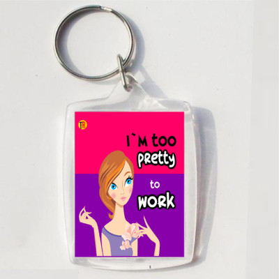 

Thoughtroad PRETTY TO WROK Key Chain(Multicolor)