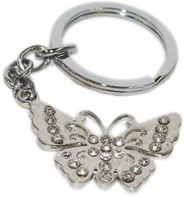 

Aura Imported Diamond Studded Butterfly Key Chain(Silver)