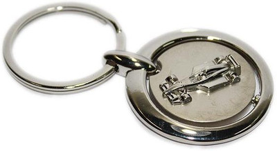 

Aura Imported Revolving Full Metal Racing Car Key Chain(Silver)
