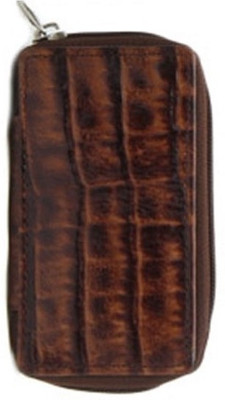

Walletsnbags Full Zip Box Keychain Locking Key Chain(Brown)