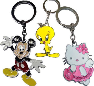 

MGP Fashion Tweety Mickey Mouse Kitty Su Metal Key Chain Combo Key Chain(Silver)