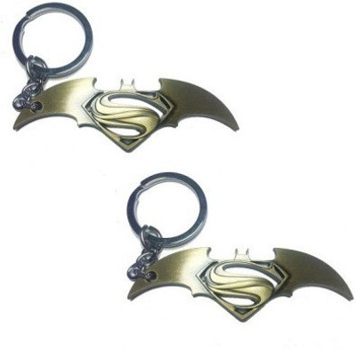 

Confident 2 Set Of 2 Golden Supper Man Vs Batman Metal Key Chain(Gold)