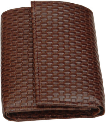 

Walletsnbags Three Fold Wallet Cum Keychain Locking Key Chain(Brown)