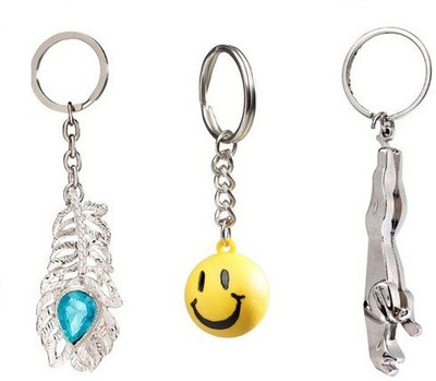 

Chainz Pack Of Omg Smiley And 3d Jaguar Key Chain(Multicolor)