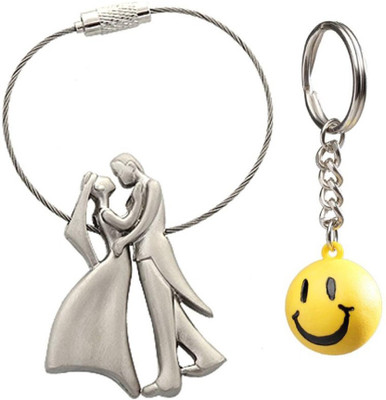 

Confident Set Of 2 Standing Couples And Smily Key Chain(Multicolor)