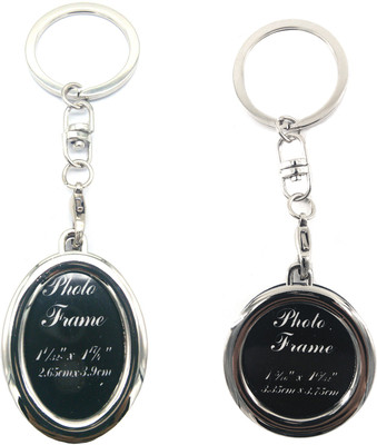 City Choice Combo of Round & Ovel Photoframe Key Chain(Silver)