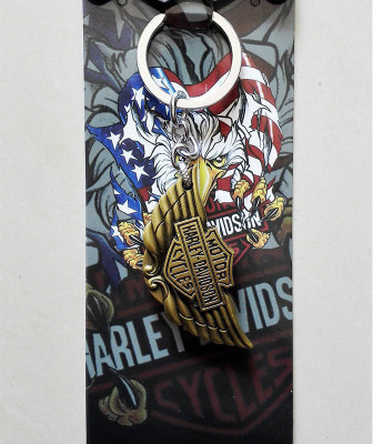 

optimus traders Motor Harley-Davidson Cycles letter Logo Metal Keychain keyring Locking Key Chain(Gold)