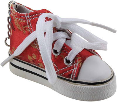 

Zobello Mid Top Floral Sneaker Backpack Tag Key Chain(Red)
