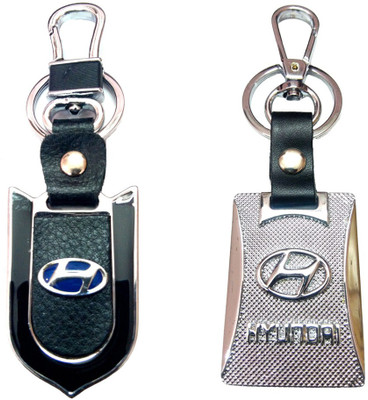 

City Choice Combo of New Hyundai Leather-Metal & Hook Locking Key Chain(Multicolor)