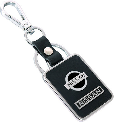 

U R God HQ Nissan Leather & Metal Square Car Logo Locking Key Chain(Black)