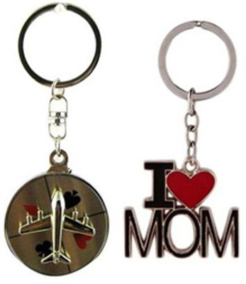 

Confident Parking Airoplan And I Love Mom Key Chain(Multicolor)