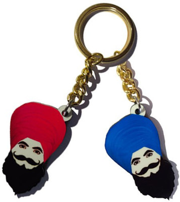 

MiiCreations Punjabi Turban Singh Beard Key Chain(Blue, Pink)