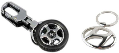 City Choice Hyundai Keyrings Locking Key Chain(Black, Silver)